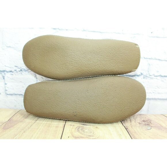 LL Bean Flannel Lined Moccasin Slippers Brown Leather Handsewn Size 11 M - Picture 9 of 9